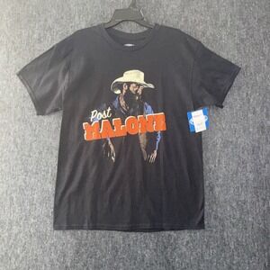Post Malone Men Large T-Shirt Cowboy Country Graphic Tee Black NWT Music Concert